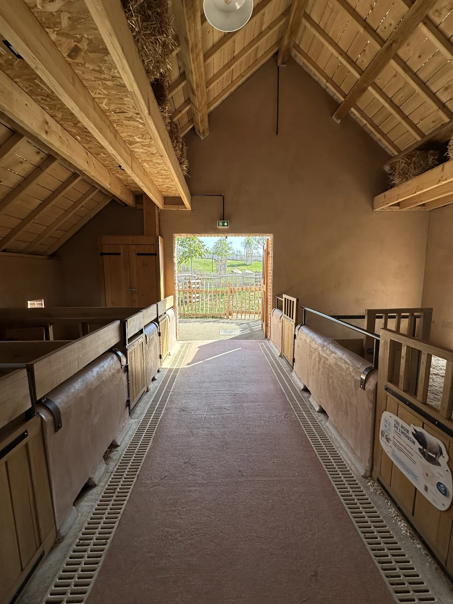 Inside a barn at Bucolia, ZooParc de Beauval
